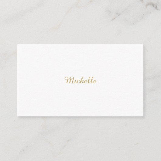 Eigen Naam Creatieve Trendy Gouden Kleur Script Informatiekaartje (Voorkant)
