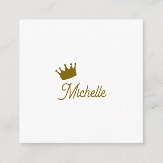 Eigen Naam Creatieve Trendy Gouden Kleur Script Informatiekaartje (Voorkant)
