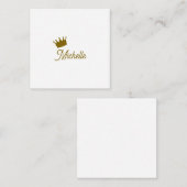 Eigen Naam Creatieve Trendy Gouden Kleur Script Informatiekaartje (Voorkant / Achterkant)