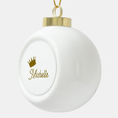 Eigen Naam Creatieve Trendy Gouden Kleur Script Keramische Bal Ornament (Rechts)