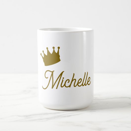 Eigen Naam Creatieve Trendy Gouden Kleur Script Koffiemok (Center)