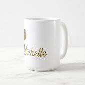 Eigen Naam Creatieve Trendy Gouden Kleur Script Koffiemok (Voorkant rechts)