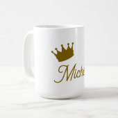 Eigen Naam Creatieve Trendy Gouden Kleur Script Koffiemok (Voorkant links)