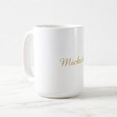 Eigen Naam Creatieve Trendy Gouden Kleur Script Koffiemok (Voorkant links)