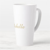 Eigen Naam Creatieve Trendy Gouden Kleur Script Latte Mok (Rechterhoek)