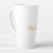 Eigen Naam Creatieve Trendy Gouden Kleur Script Latte Mok (Linkerhoek)