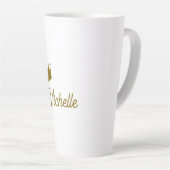 Eigen Naam Creatieve Trendy Gouden Kleur Script Latte Mok (Rechterhoek)