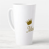 Eigen Naam Creatieve Trendy Gouden Kleur Script Latte Mok (Linkerhoek)
