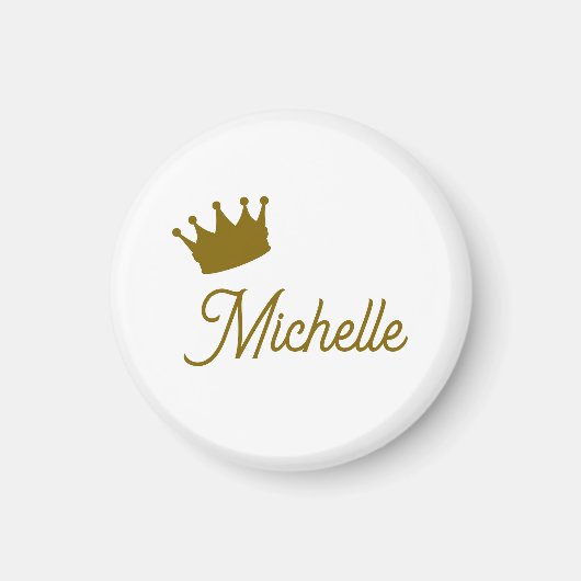 Eigen Naam Creatieve Trendy Gouden Kleur Script Magneet (Voorkant)