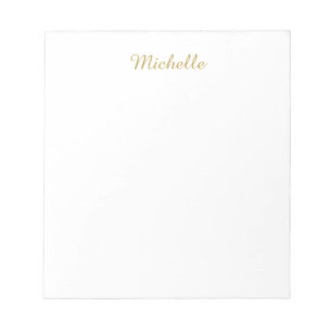 Eigen Naam Creatieve Trendy Gouden Kleur Script Notitieblok