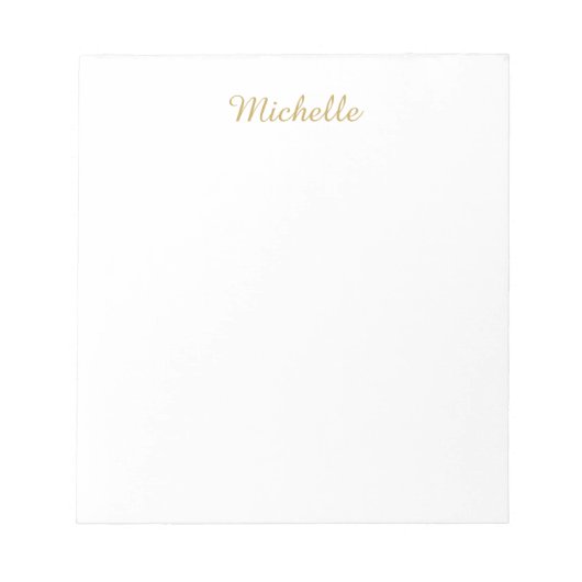 Eigen Naam Creatieve Trendy Gouden Kleur Script Notitieblok (Voorkant)