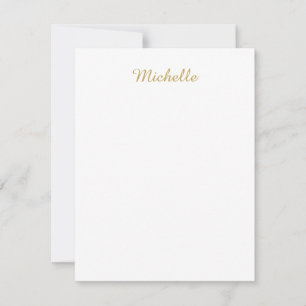 Eigen Naam Creatieve Trendy Gouden Kleur Script Notitiekaartje