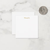 Eigen Naam Creatieve Trendy Gouden Kleur Script Notitiekaartje (Voorkant / Achterkant in situ)