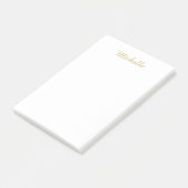 Eigen Naam Creatieve Trendy Gouden Kleur Script Post-it® Notes (Schuin)