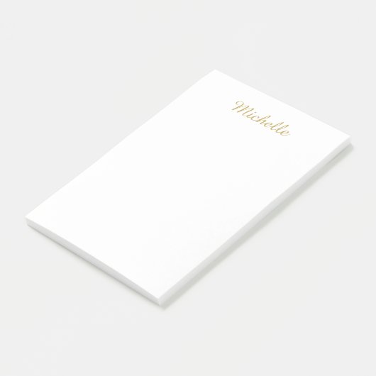 Eigen Naam Creatieve Trendy Gouden Kleur Script Post-it® Notes (Schuin)