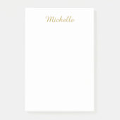 Eigen Naam Creatieve Trendy Gouden Kleur Script Post-it® Notes (Voorkant)