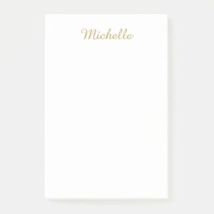 Eigen Naam Creatieve Trendy Gouden Kleur Script Post-it® Notes