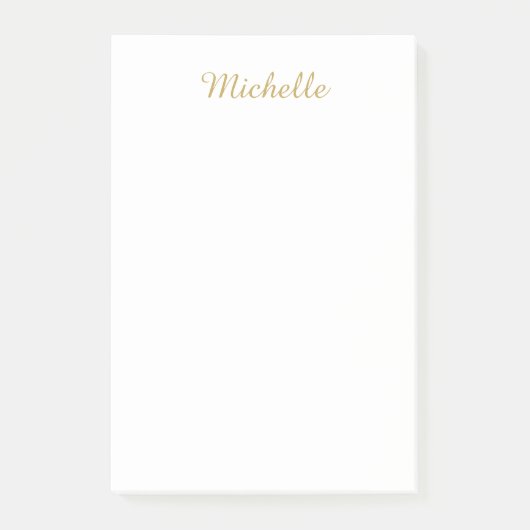 Eigen Naam Creatieve Trendy Gouden Kleur Script Post-it® Notes (Voorkant)