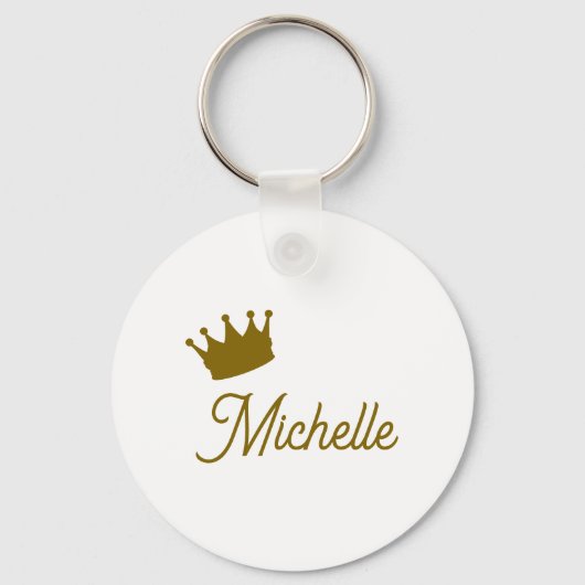 Eigen Naam Creatieve Trendy Gouden Kleur Script Sleutelhanger (Voorkant)