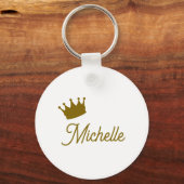 Eigen Naam Creatieve Trendy Gouden Kleur Script Sleutelhanger (Voorkant)