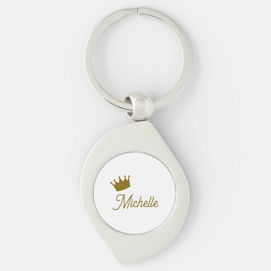 Eigen Naam Creatieve Trendy Gouden Kleur Script Sleutelhanger (Voorkant)