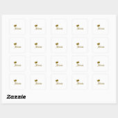 Eigen Naam Creatieve Trendy Gouden Kleur Script Vierkante Sticker (Vel)