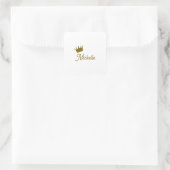 Eigen Naam Creatieve Trendy Gouden Kleur Script Vierkante Sticker (Tas)