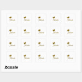 Eigen Naam Creatieve Trendy Gouden Kleur Script Vierkante Sticker (Vel)