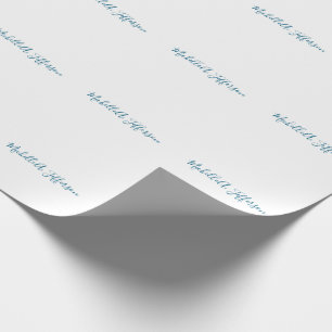 Eigen Naam Creatieve Trendy Witte Oceaanblauw Cadeaupapier