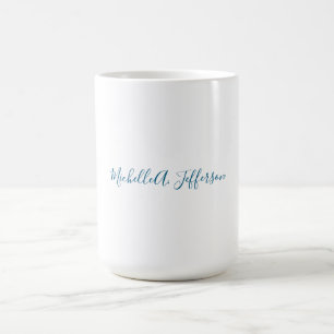 Eigen Naam Creatieve Trendy Witte Oceaanblauw Koffiemok