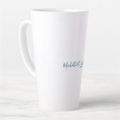 Eigen Naam Creatieve Trendy Witte Oceaanblauw Latte Mok (Linkerhoek)