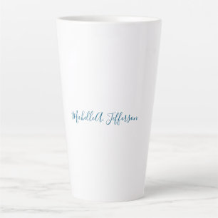 Eigen Naam Creatieve Trendy Witte Oceaanblauw Latte Mok