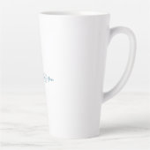 Eigen Naam Creatieve Trendy Witte Oceaanblauw Latte Mok (Rechts)