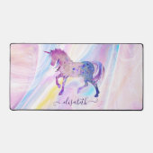 Eigen naam crème en meisjesachtig Paars en roze Un Bureaumat (Voorkant)