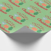 Eigen naam Cute Ornament Toddler Kerstmis Cadeaupapier (Hoek)