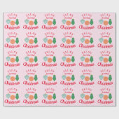 Eigen naam Cute Ornament Toddler Kerstmis Cadeaupapier (Vlak)