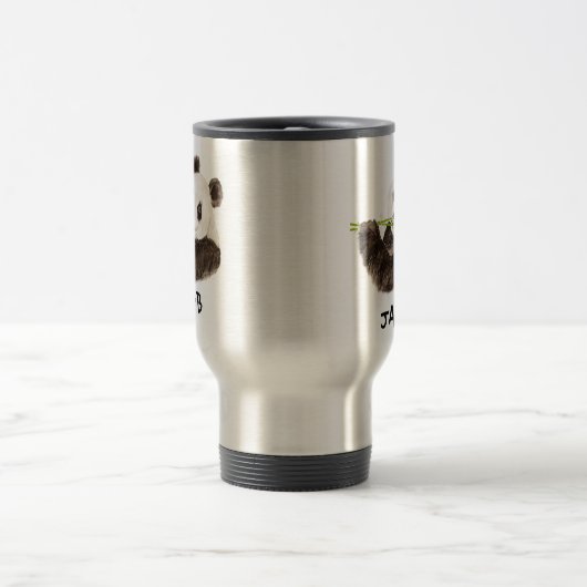 Eigen naam Cute Panda Waterverf Animal Reisbeker (Center)