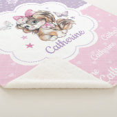 Eigen naam Cute Puppy girl in pastelwaterverf Sherpa Deken (3/4)