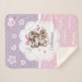 Eigen naam Cute Puppy girl in pastelwaterverf Sherpa Deken (Voorkant (horizontaal))