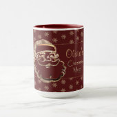 Eigen naam: Cute Santa Red Maroon Gold Kerstmis Mok (Midden)
