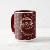 Eigen naam: Cute Santa Red Maroon Gold Kerstmis Mok (Voorkant links)