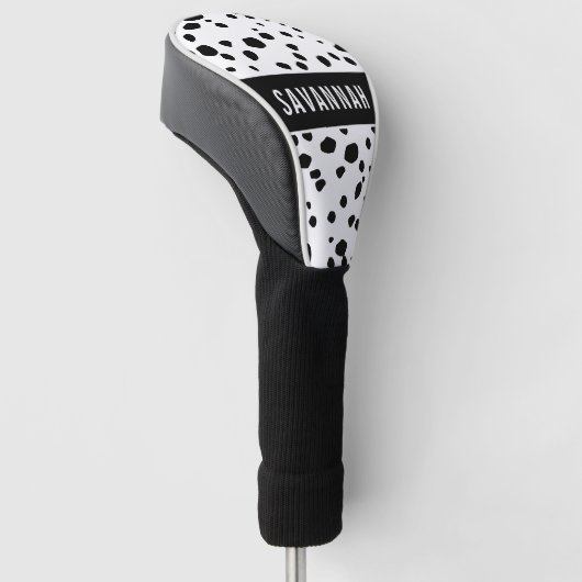 Eigen naam Dalmatian Animal Print Pattern Klassiek Golfheadcover (Schuin)