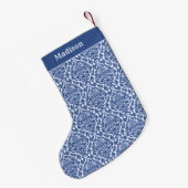 Eigen naam Damask Pattern kerstkousen Kleine Kerstsok (Achterkant (Hangend))