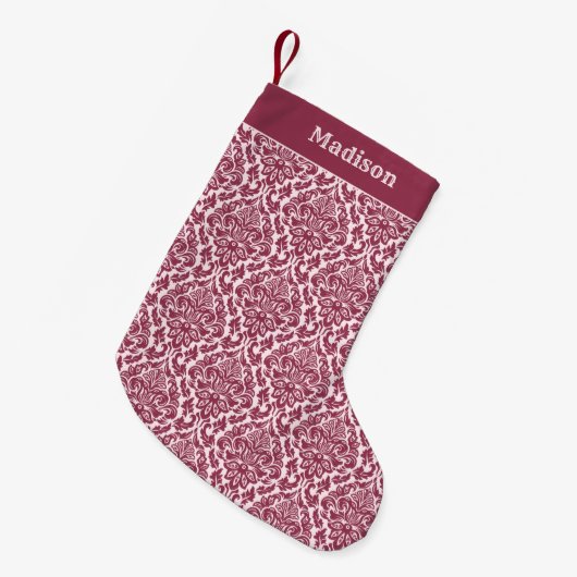 Eigen naam Damask Pattern kerstkousen Kleine Kerstsok (Voorkant (Hangend))