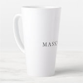Eigen naam decoratieve chique effen eenvoudig zwar latte mok (Linkerhoek)