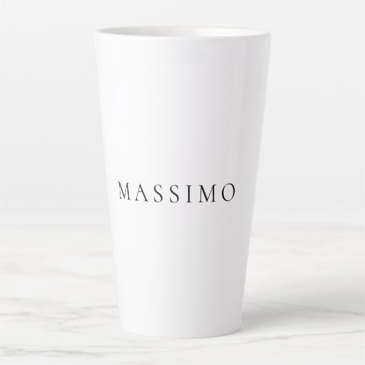 Eigen naam decoratieve chique effen eenvoudig zwar latte mok (Voorkant)