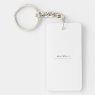 Eigen naam decoratieve chique effen eenvoudig zwar sleutelhanger