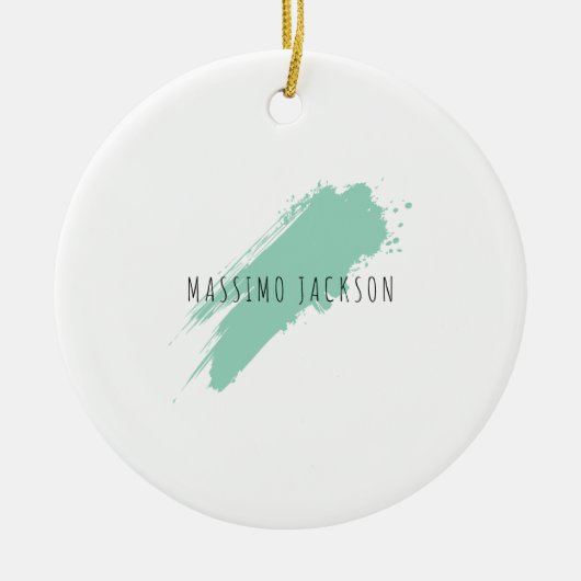 Eigen naam decoratieve chique effen eenvoudige bla keramisch ornament (Voorkant)