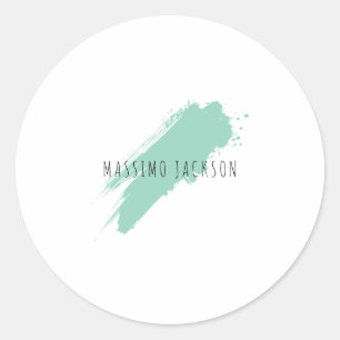 Eigen naam decoratieve chique effen eenvoudige bla ronde sticker