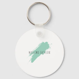 Eigen naam decoratieve chique effen eenvoudige bla sleutelhanger